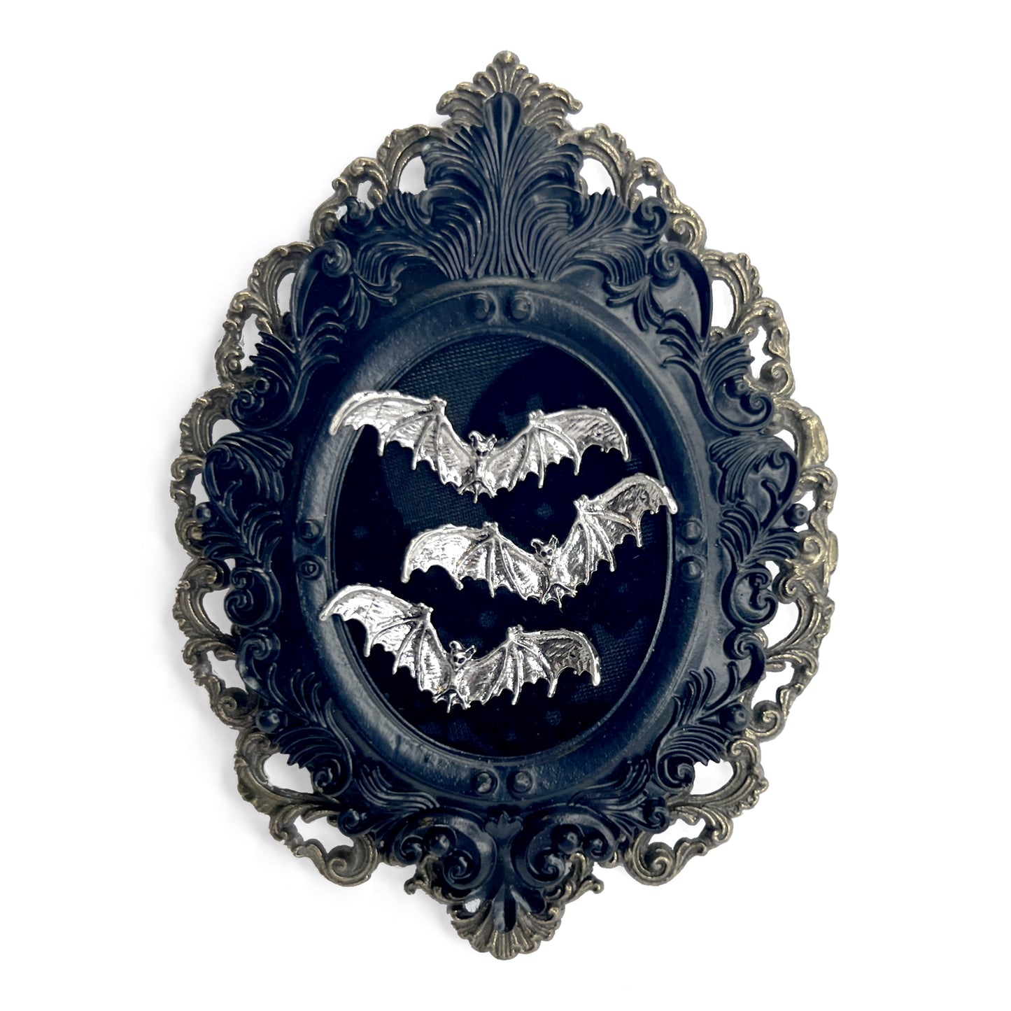 3 Flying Bats Antique Framed Gothic Home Deco