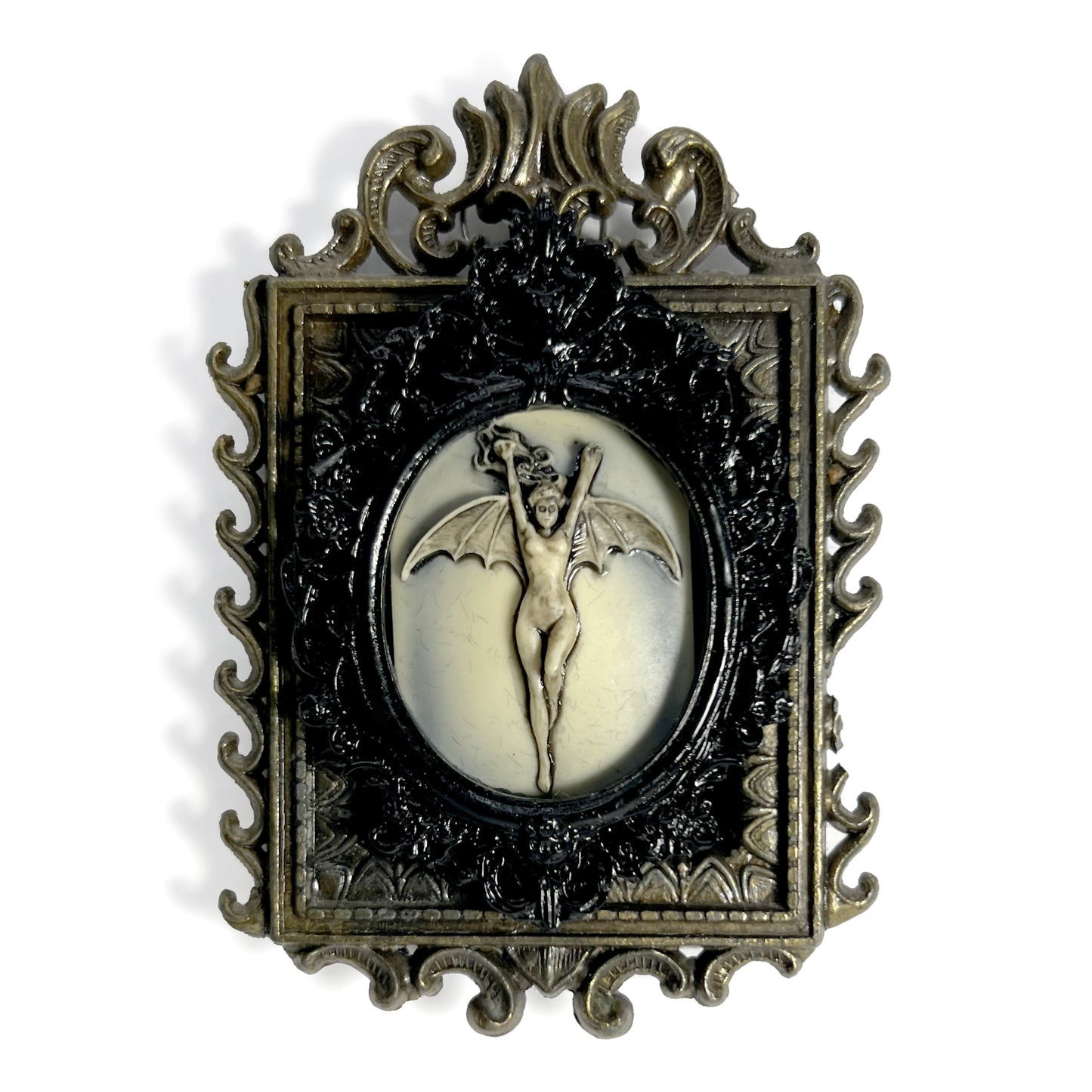 Small Bat Woman Antique Framed Home Deco