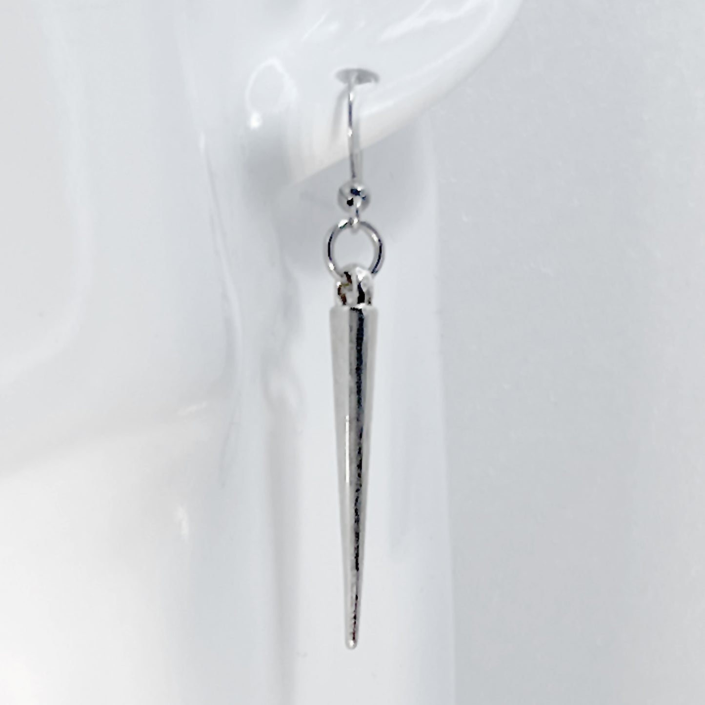 Silver Metal Spike Earrings
