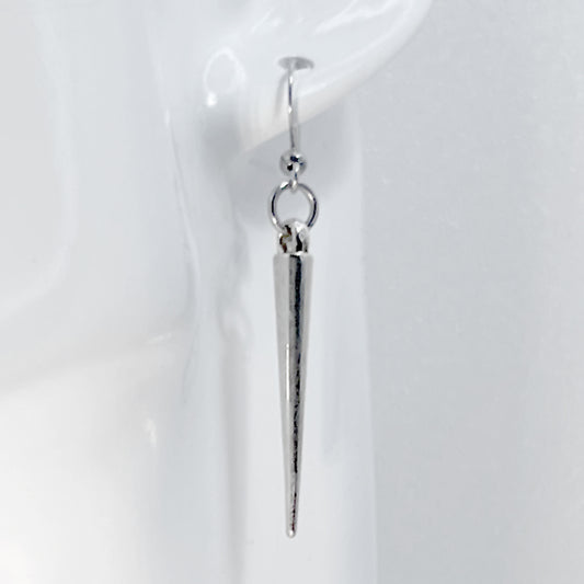 Silver Metal Spike Earrings
