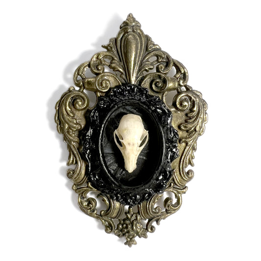 Bat Skull on Black Antique Framed Home Deco
