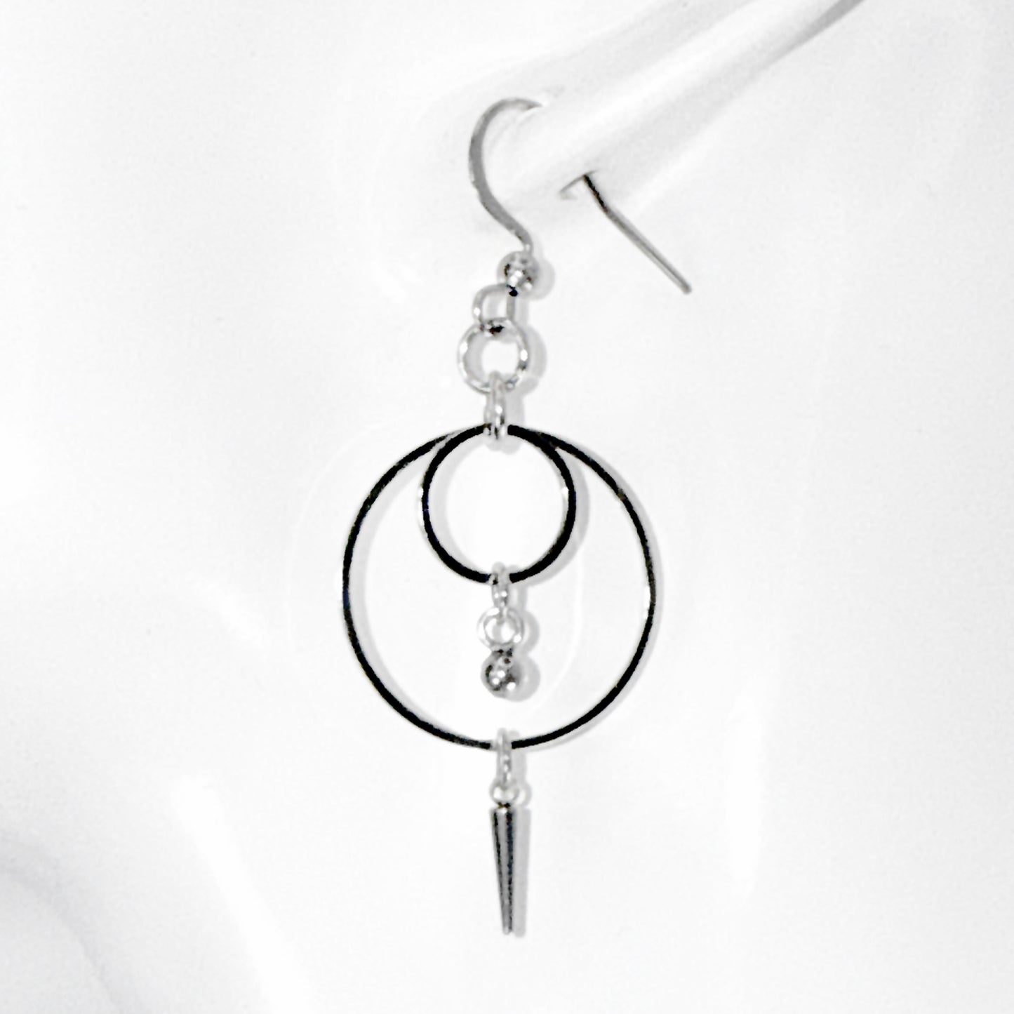 Delicate Small Hoop and Spike Earrings