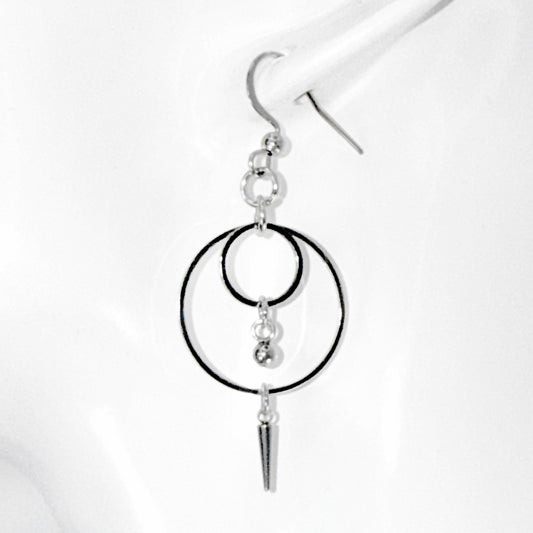 Delicate Small Hoop and Spike Earrings