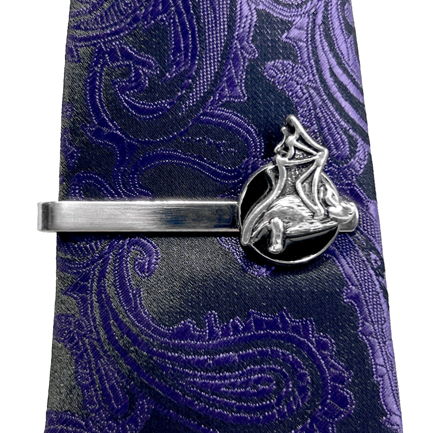 Silver Bat Tie Clip