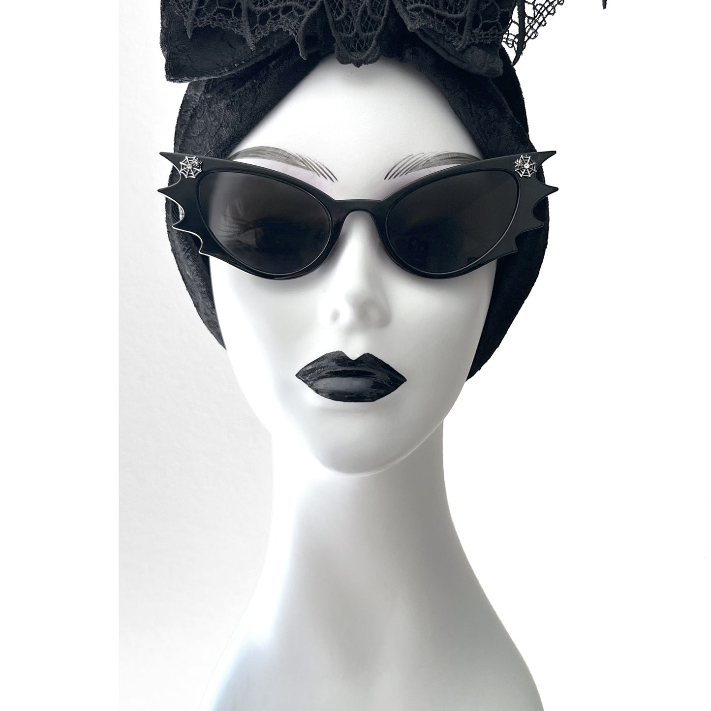 Batwing Sunglasses with Spiderwebs