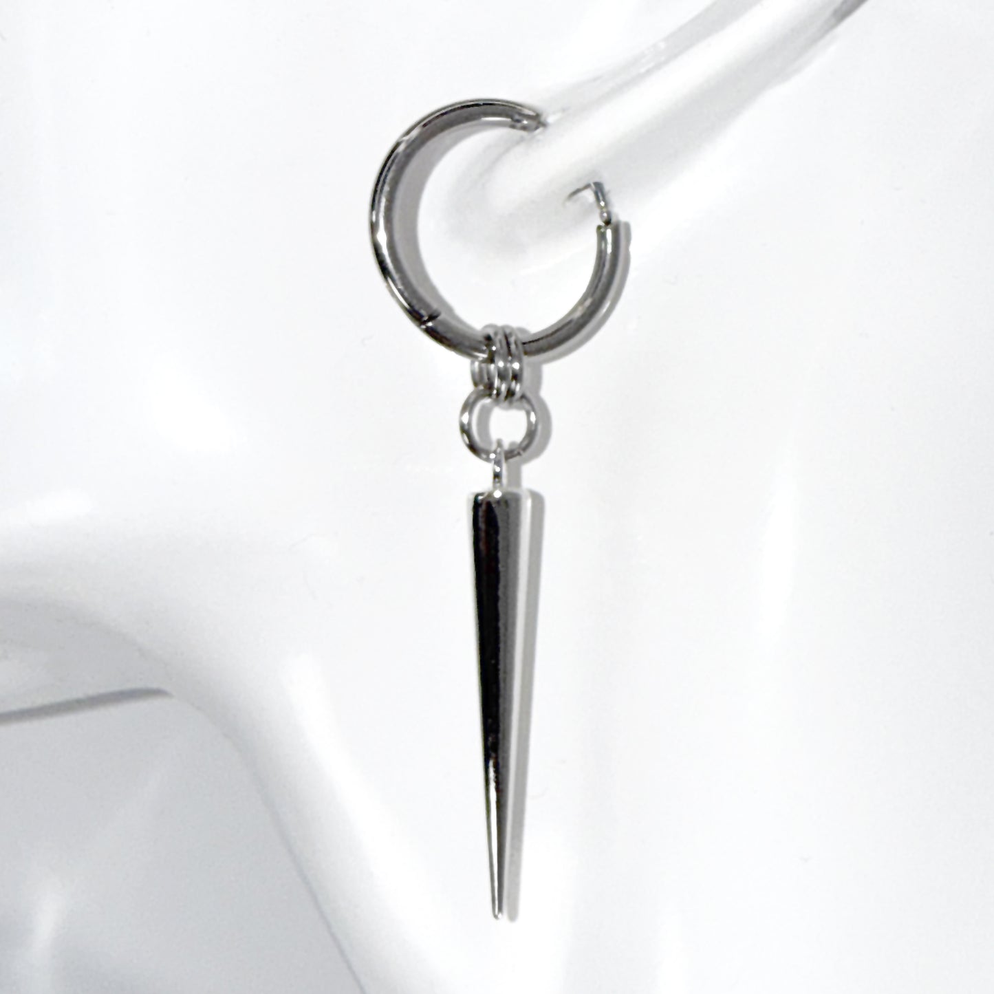 Silver Hoop and Spike Earrings