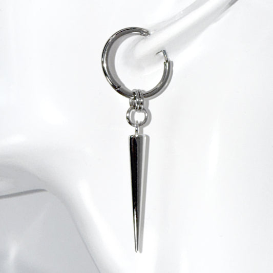 Silver Hoop and Spike Earrings