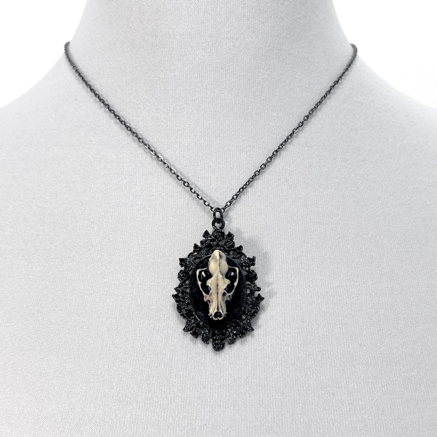 Small Resin Wolf Skull Necklace