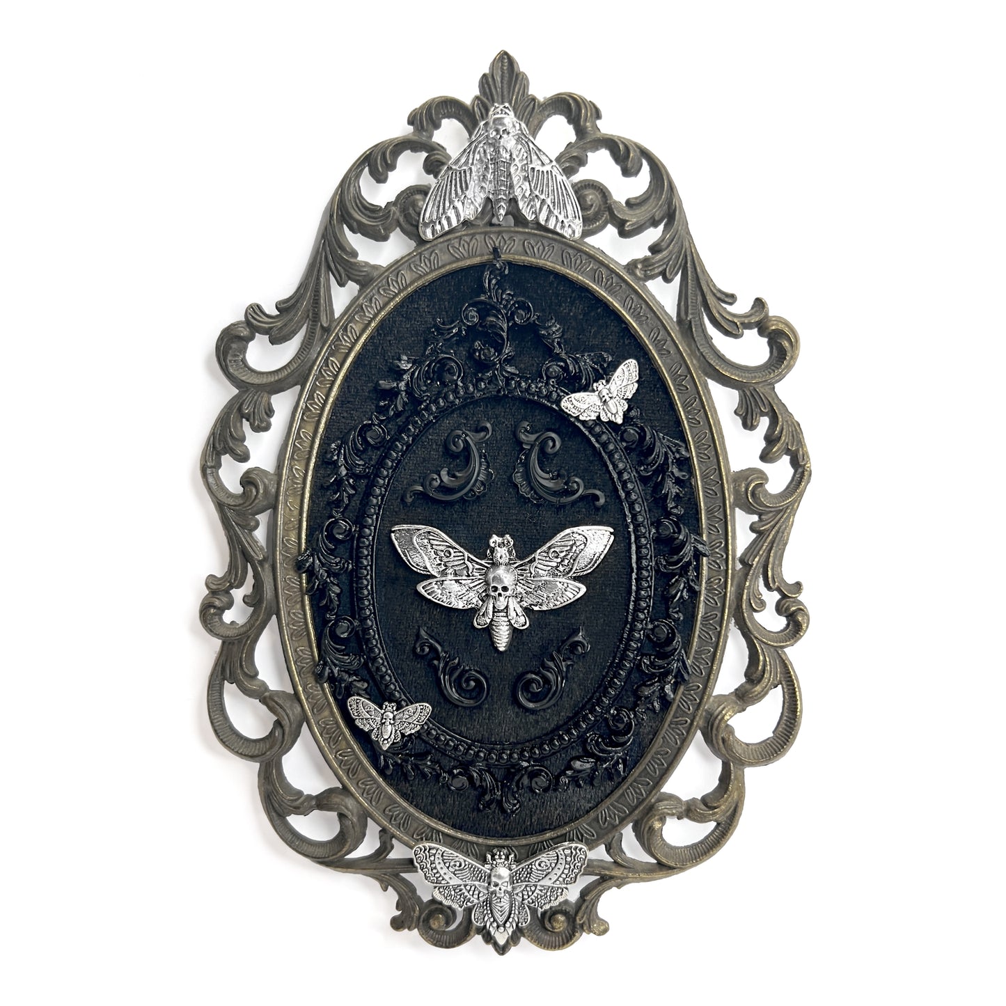 Death Head Moths Antique Framed Gothic Home Deco
