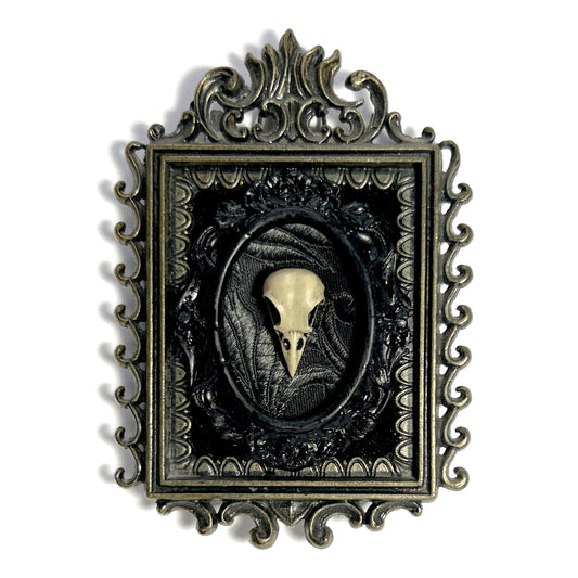 Small Resin Bird Skull Antique Framed Home Deco