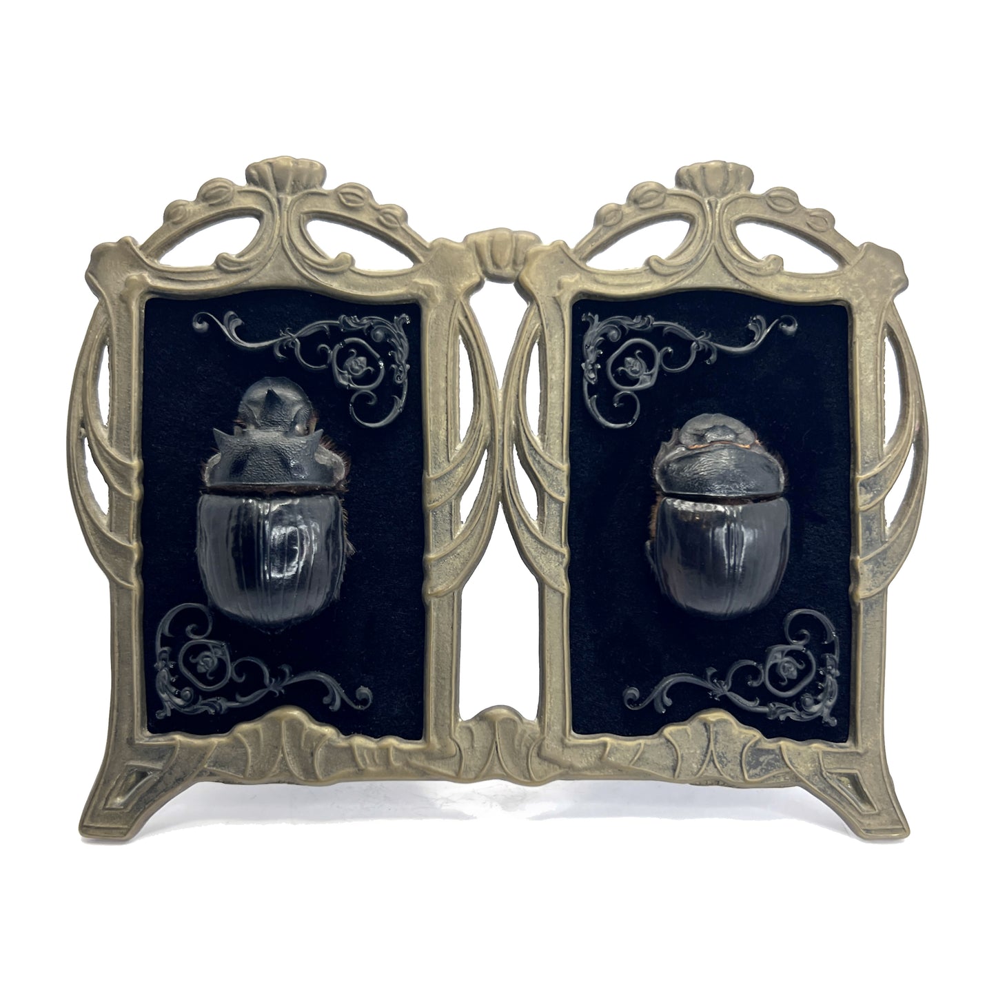 Double Beetle Standing Antique Framed Gothic Home Deco