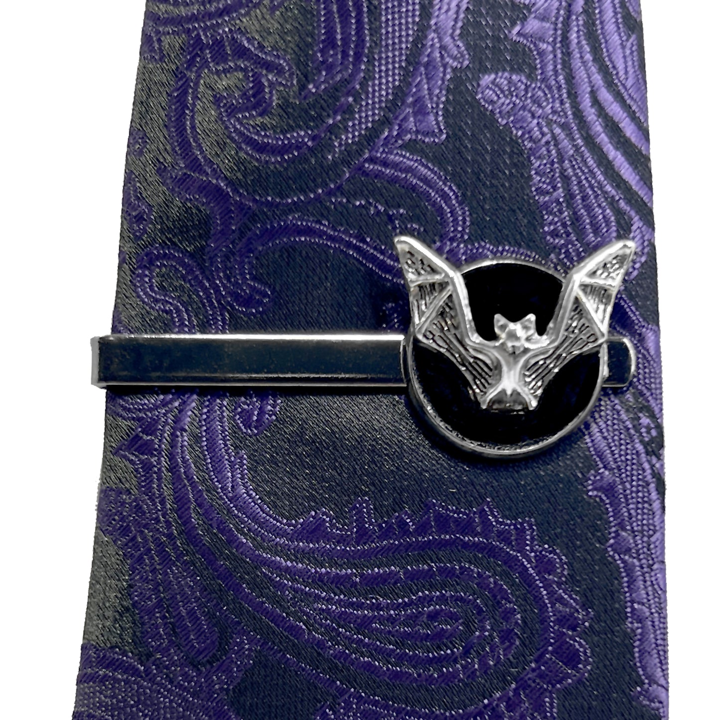 Silver Bat Tie Clip