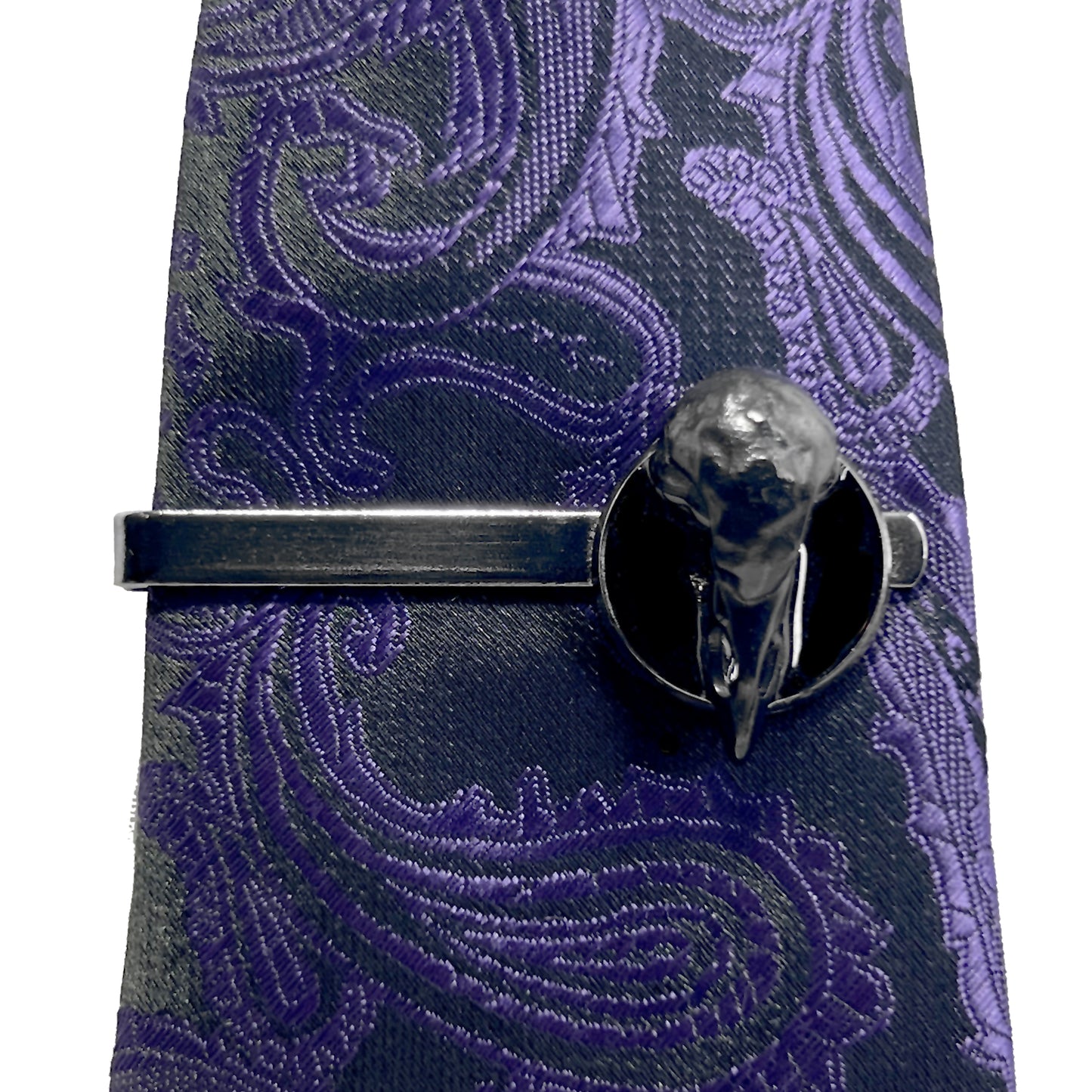 Gunmetal Metal Bird Skull Tie Clip