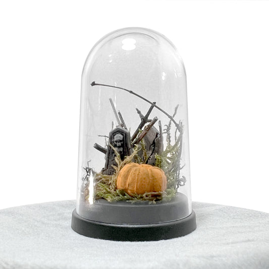 Pumpkin and Gravestones Bell Jar