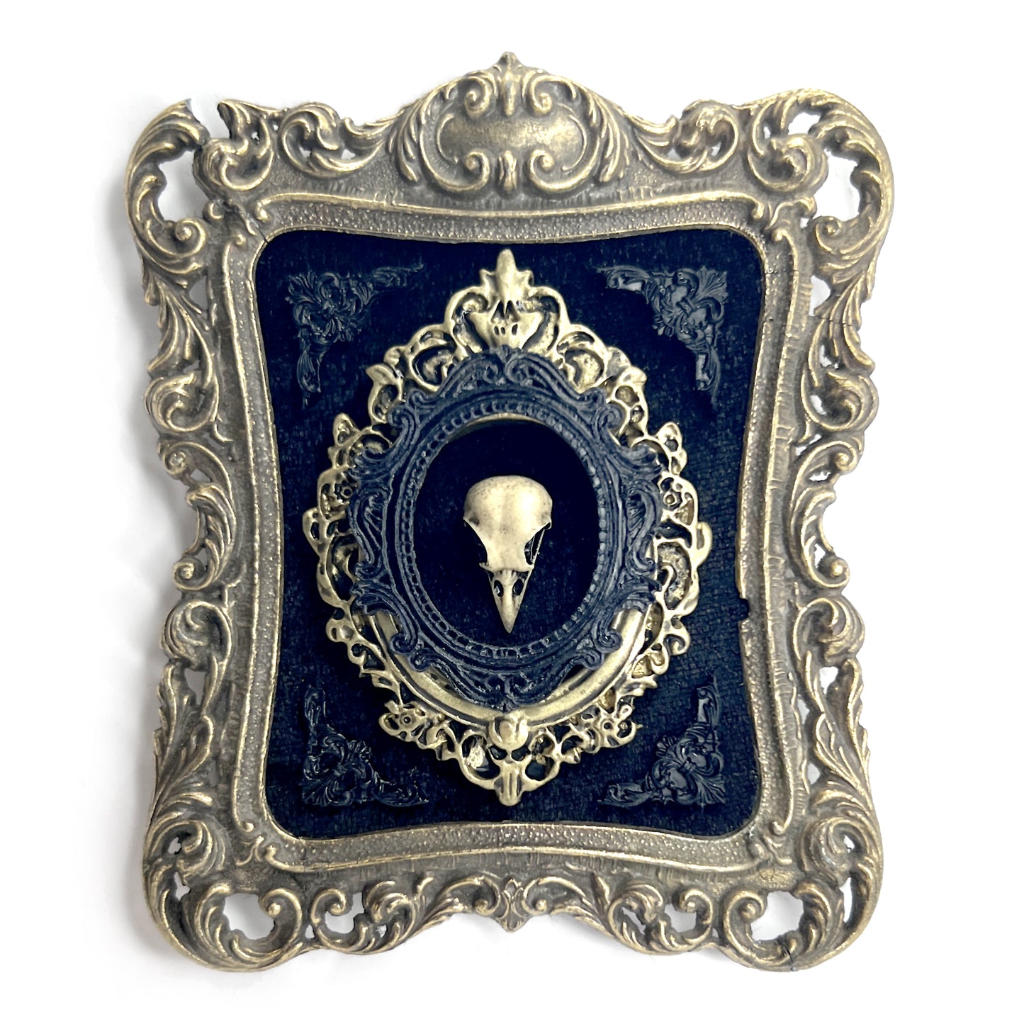 Small Bird Skull Antique Framed Gothic Home Deco