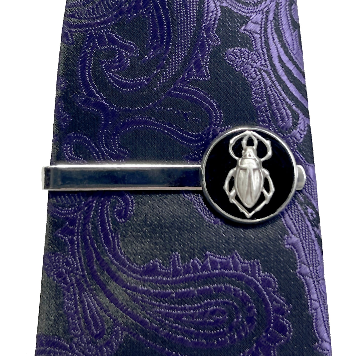 Silver Scarab Beetle Tie Clip