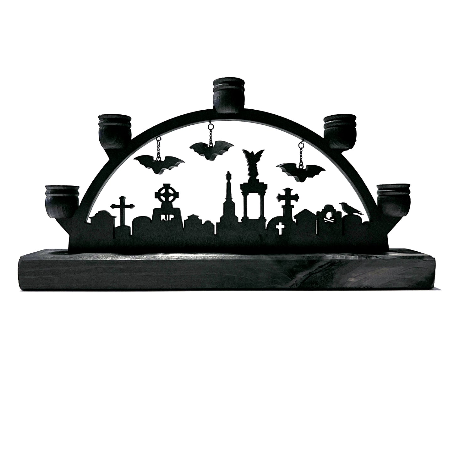 Small Black Cemetery and Flying Bats Schwibbogen