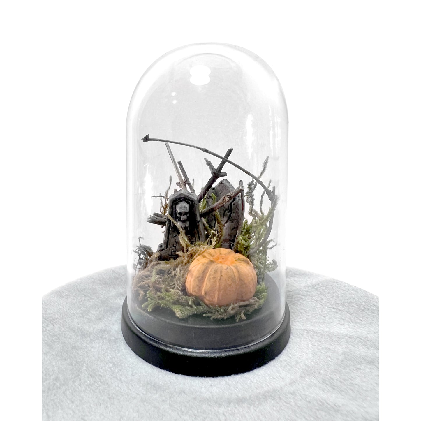 Pumpkin and Gravestones Bell Jar