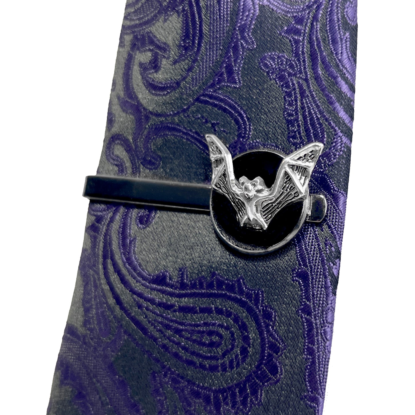 Silver Bat Tie Clip