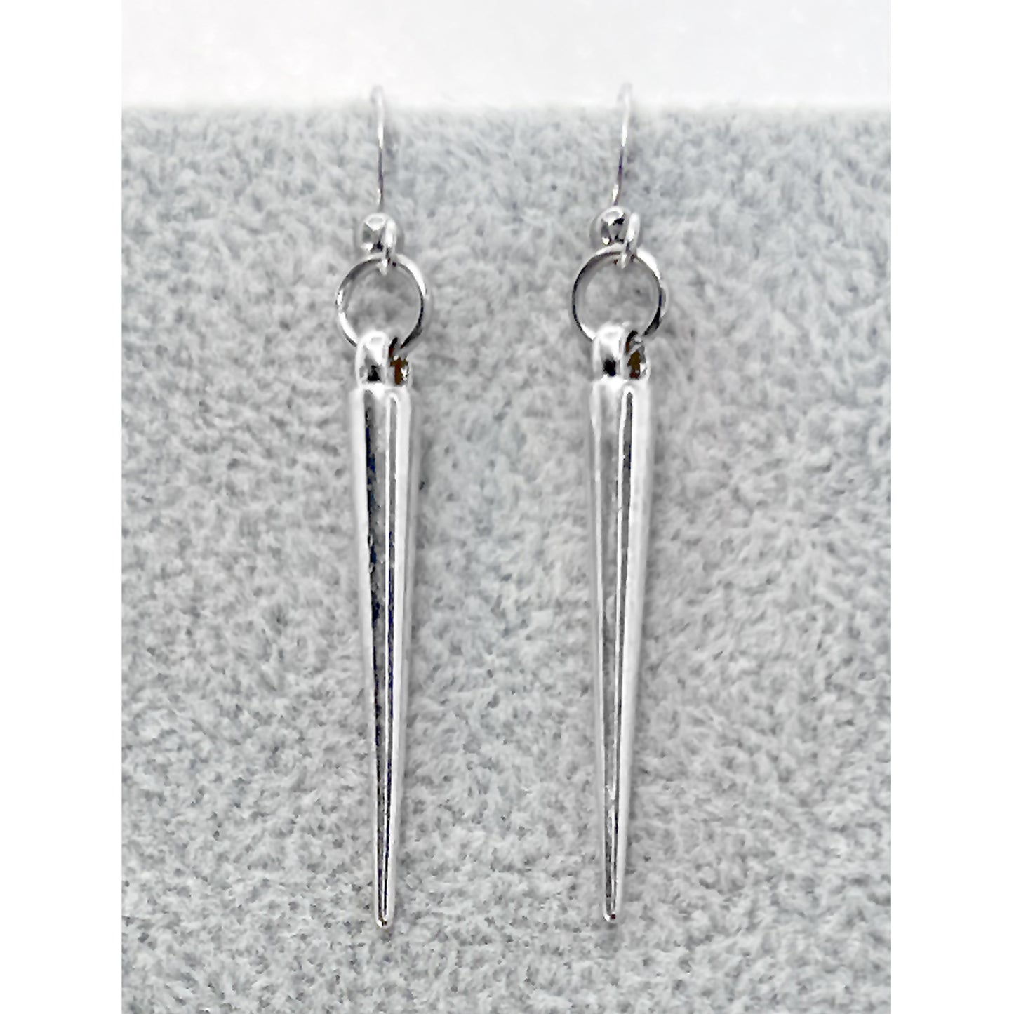 Silver Metal Spike Earrings