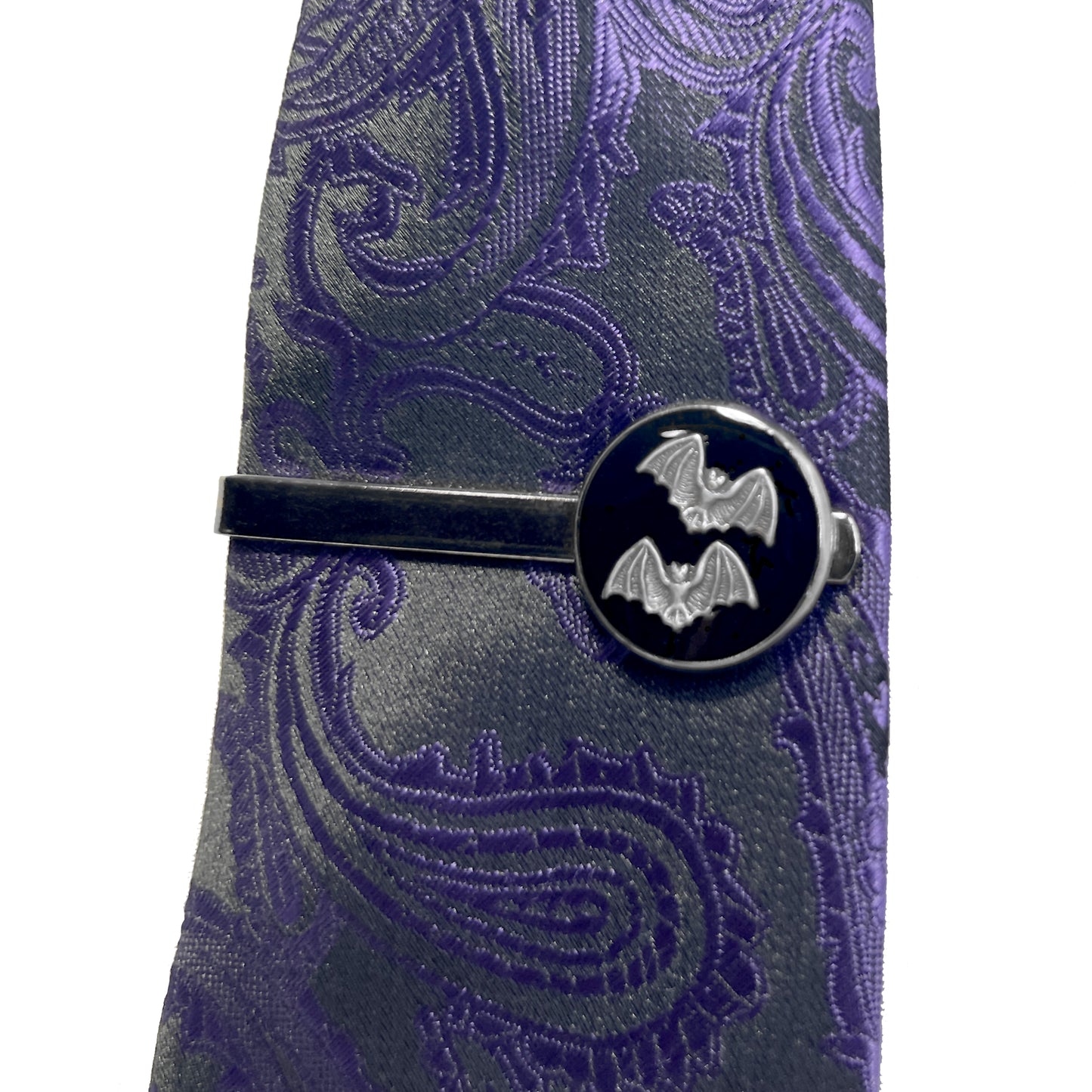 Silver Tiny Bats Tie Clip