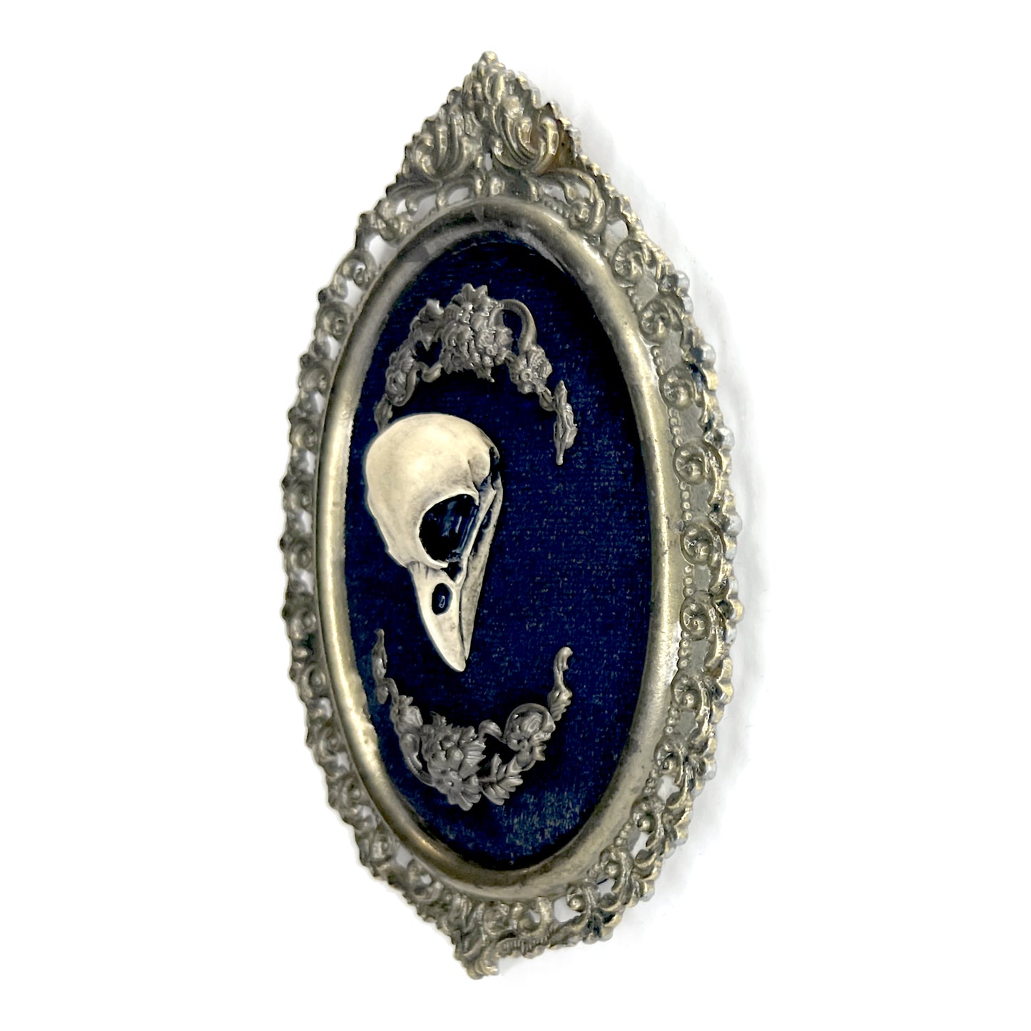 Resin Bird Skull Antique Framed Gothic Home Deco