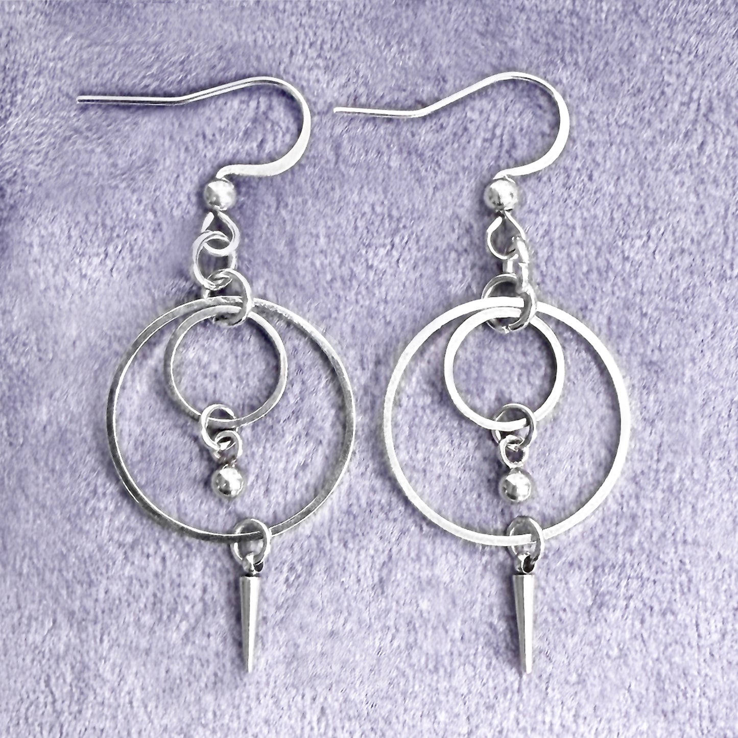 Delicate Small Hoop and Spike Earrings