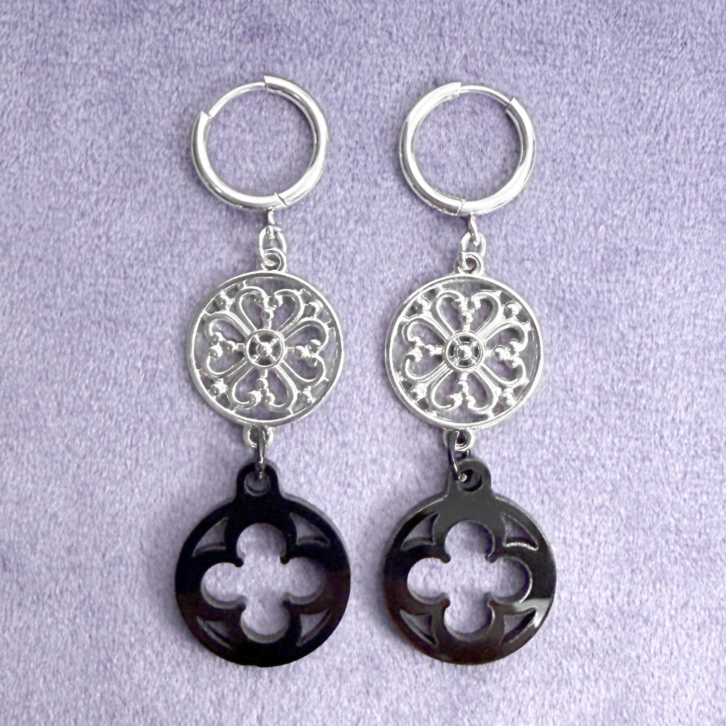 Gothic Architectural Elements Rose Window Earrings