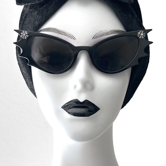 Batwing Sunglasses with Spiderwebs