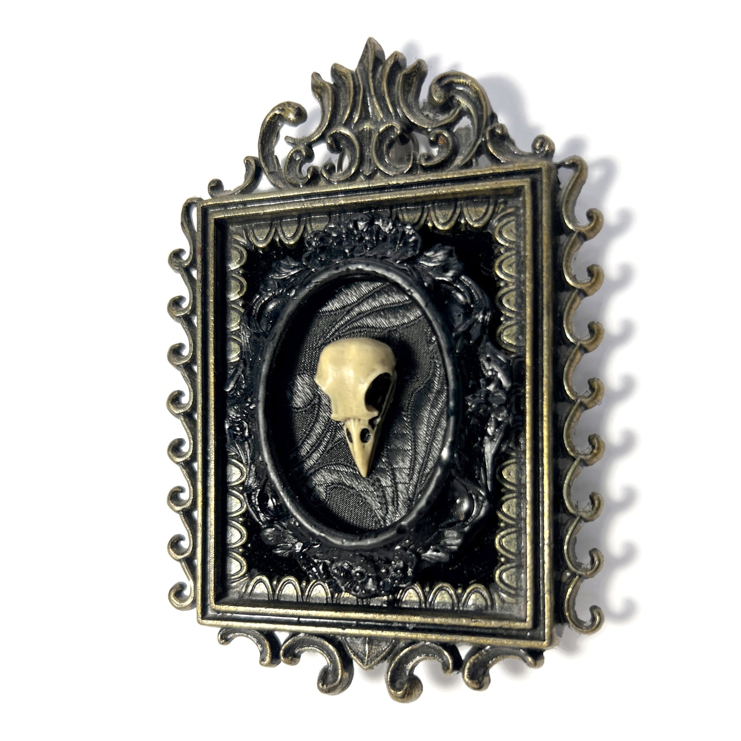 Small Resin Bird Skull Antique Framed Home Deco