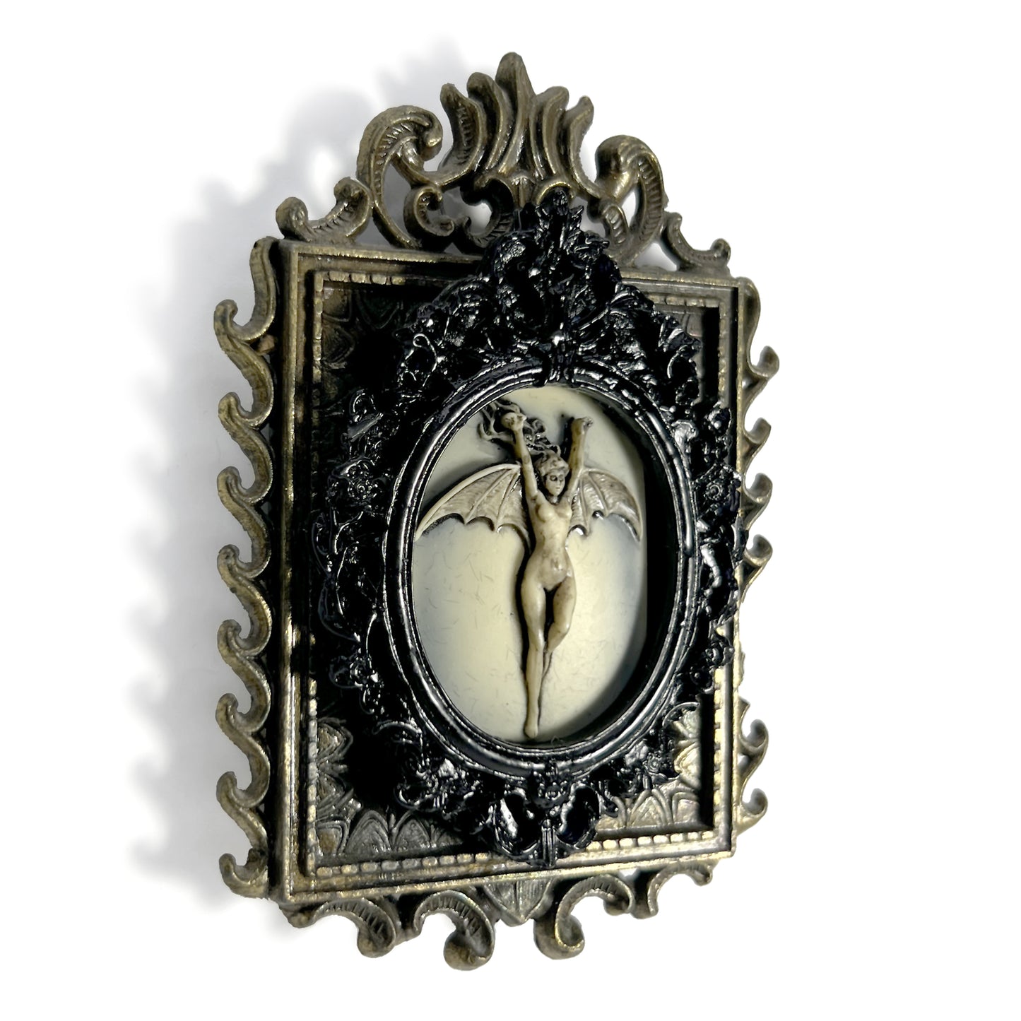 Small Bat Woman Antique Framed Home Deco