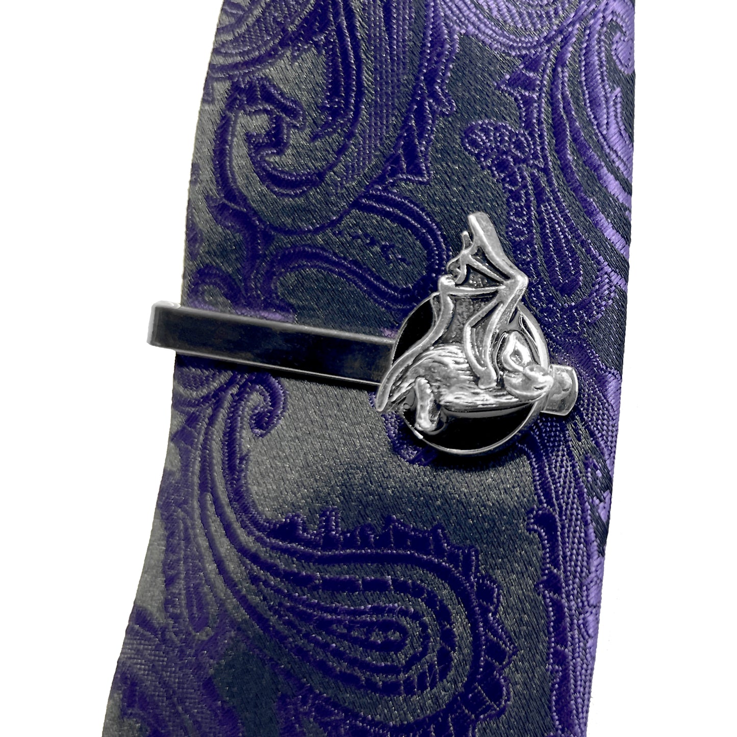 Silver Bat Tie Clip
