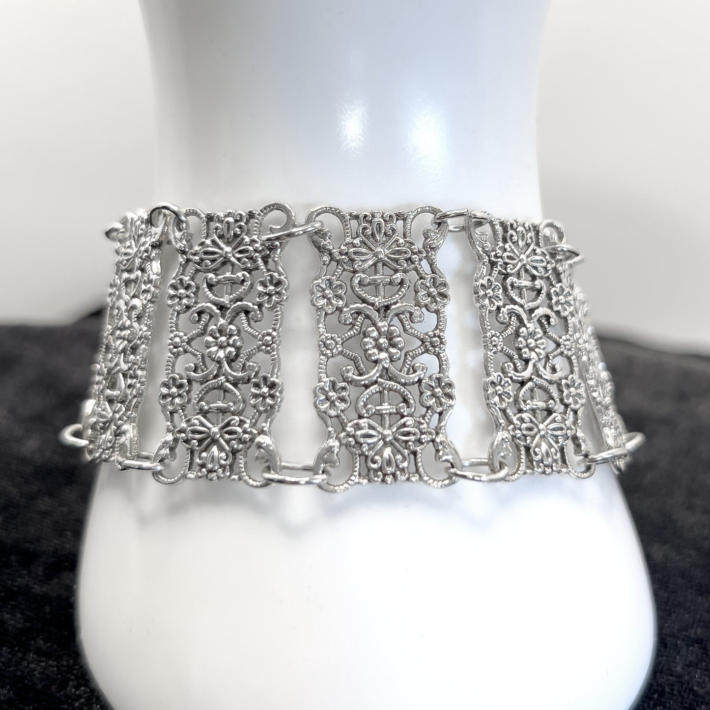 Silver Ornate Victorian Gothic Bracelet