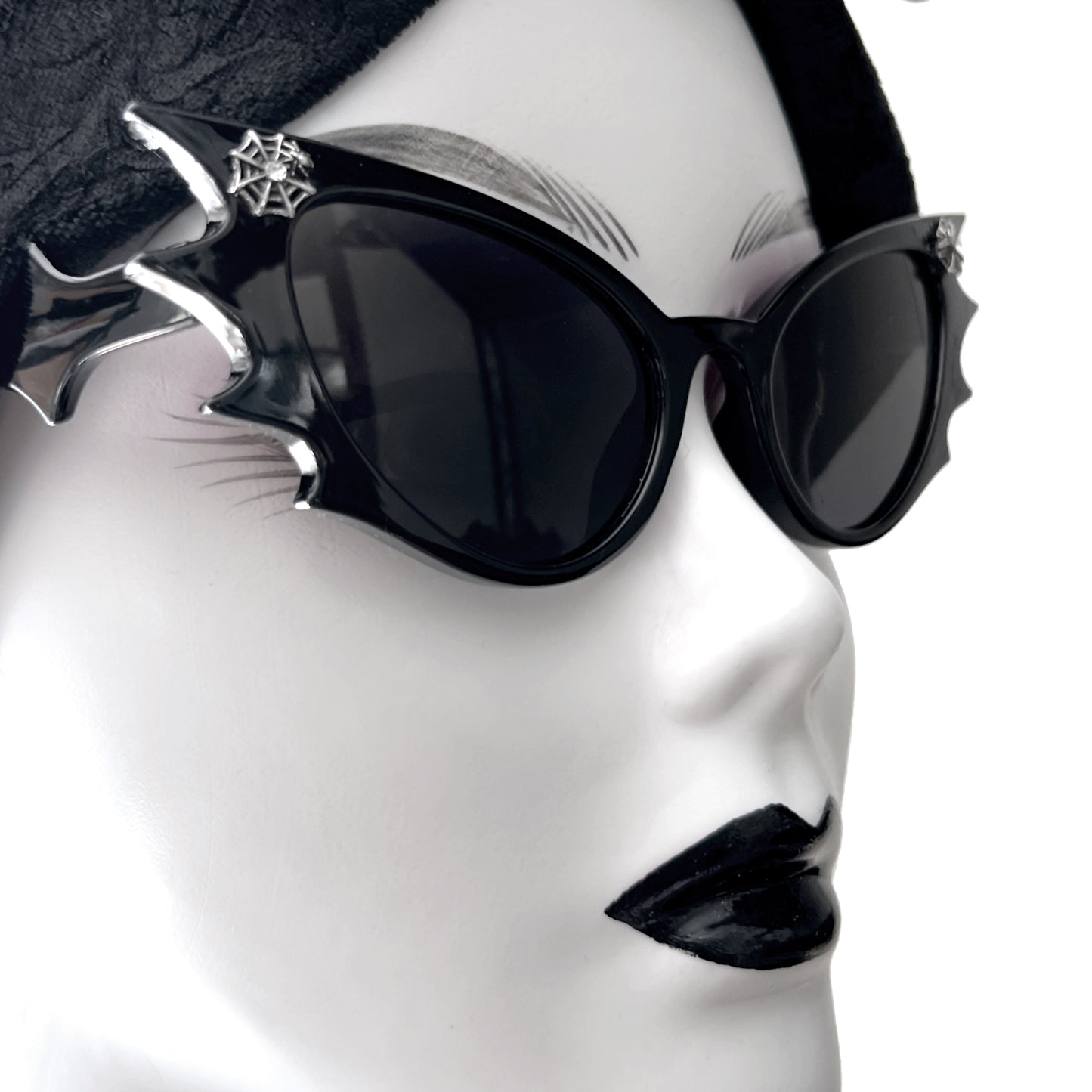 Batwing Sunglasses with Spiderwebs
