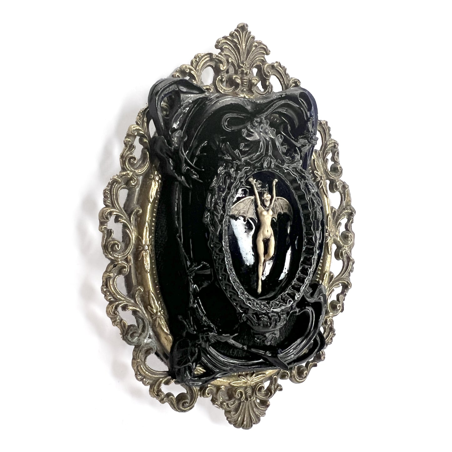 Bat Woman Antique Framed Gothic Home Deco