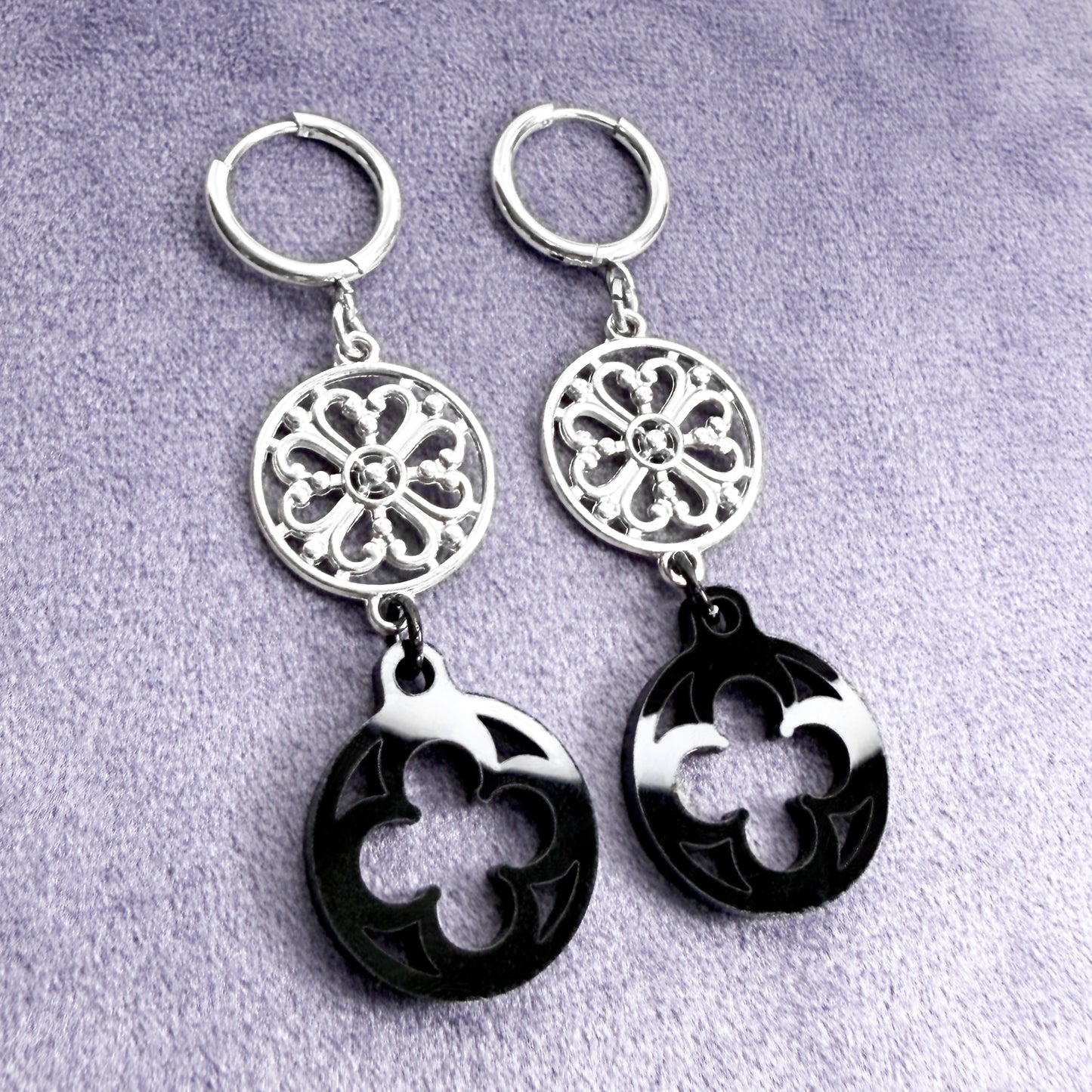 Gothic Architectural Elements Rose Window Earrings