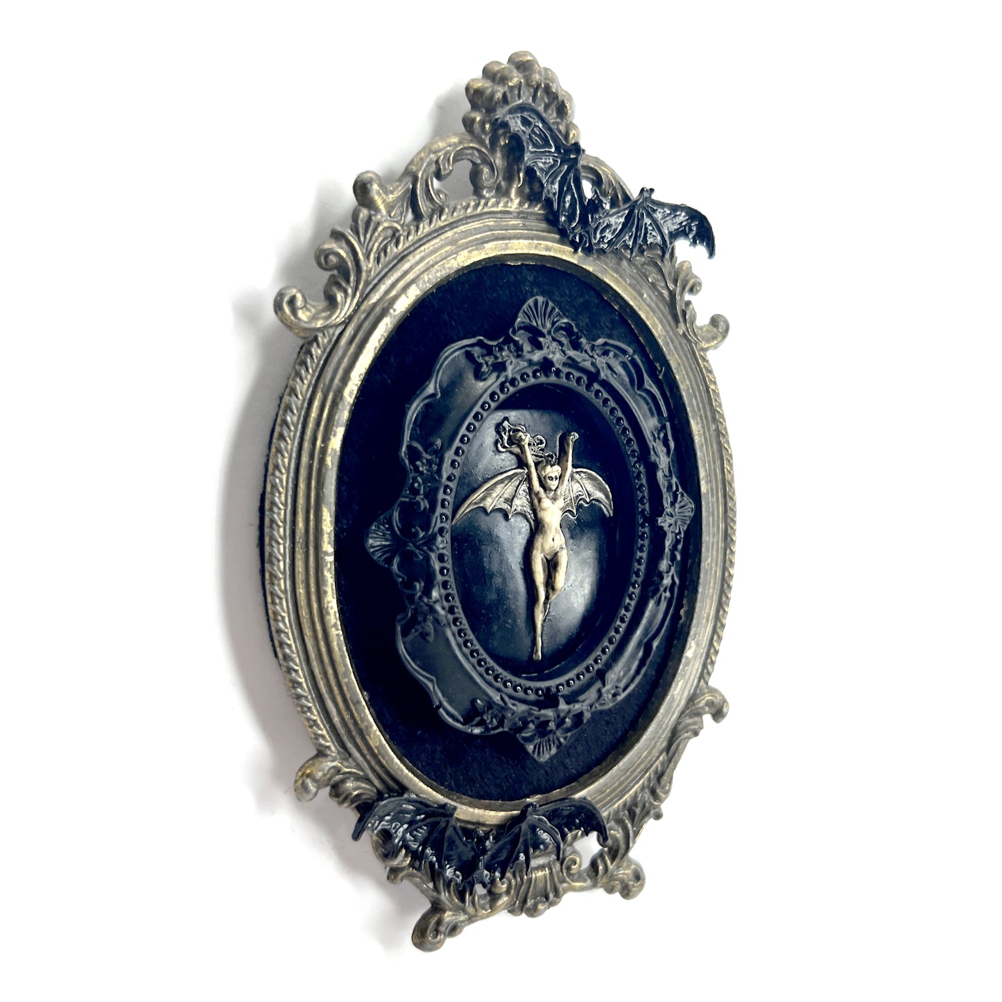 Bat Woman Antique Framed Gothic Home Deco