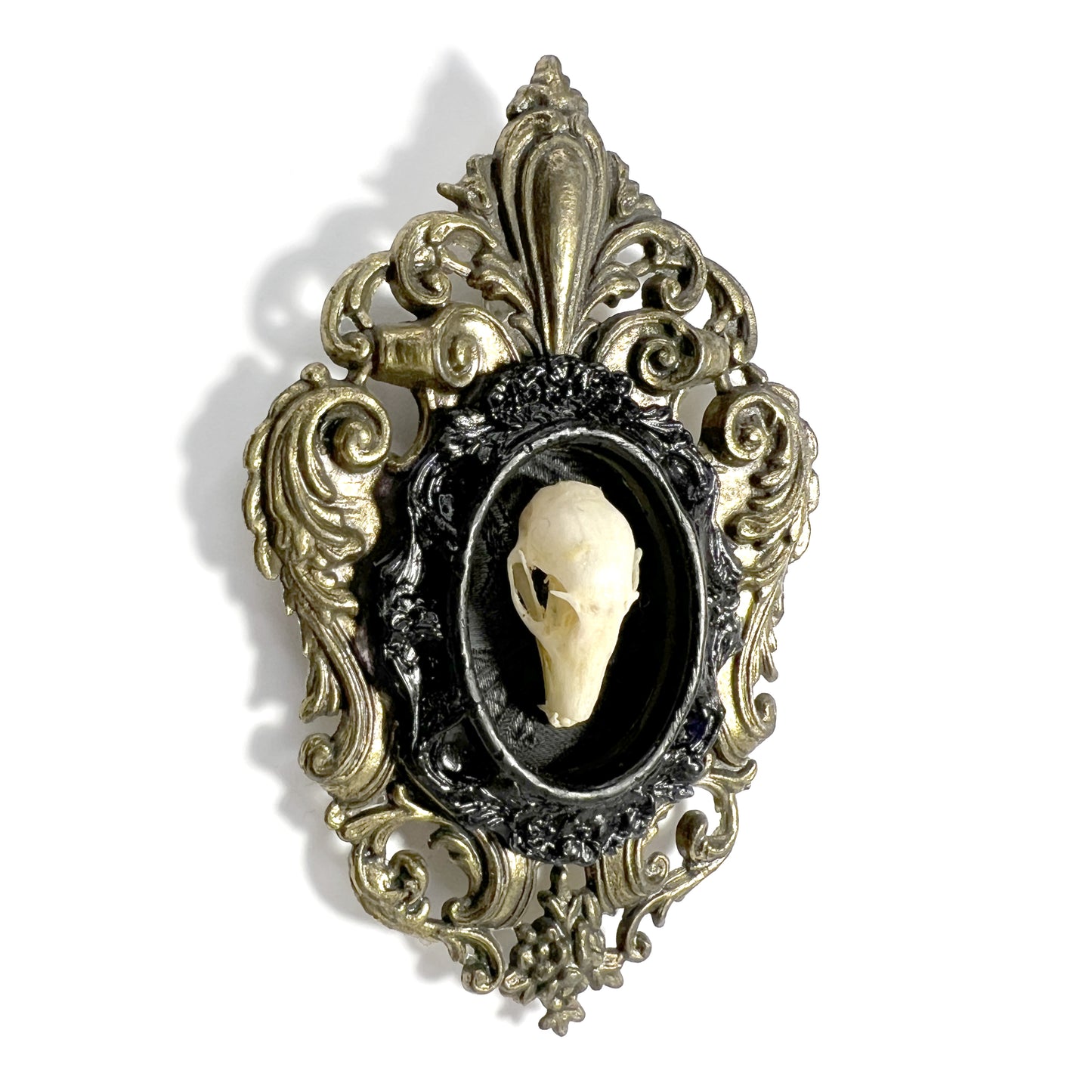 Bat Skull on Black Antique Framed Home Deco