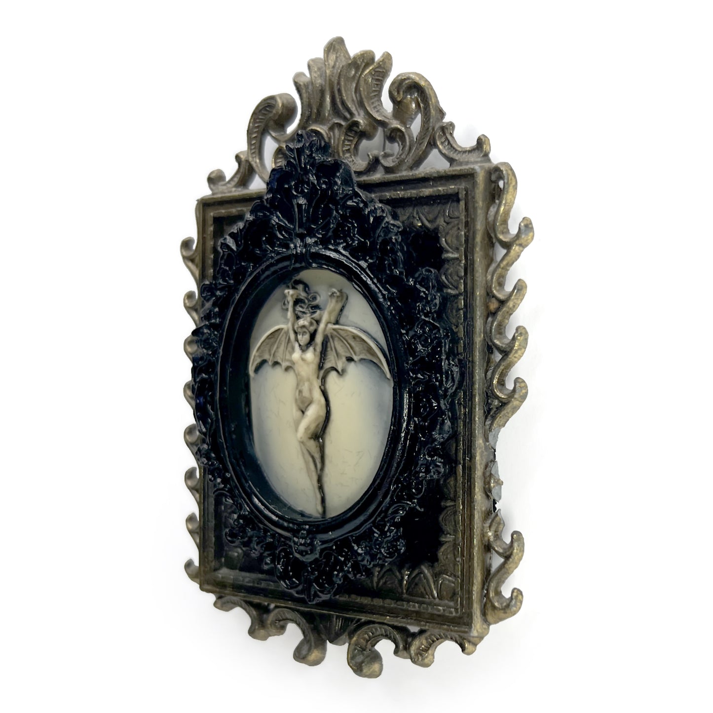 Small Bat Woman Antique Framed Home Deco