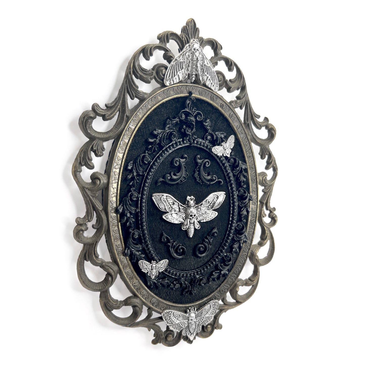 Death Head Moths Antique Framed Gothic Home Deco