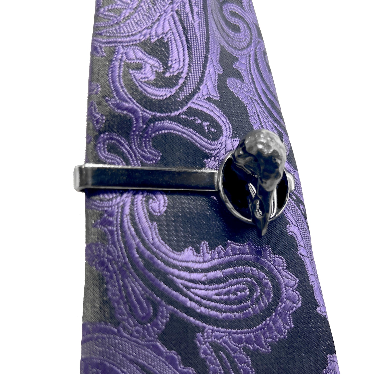 Gunmetal Metal Bird Skull Tie Clip