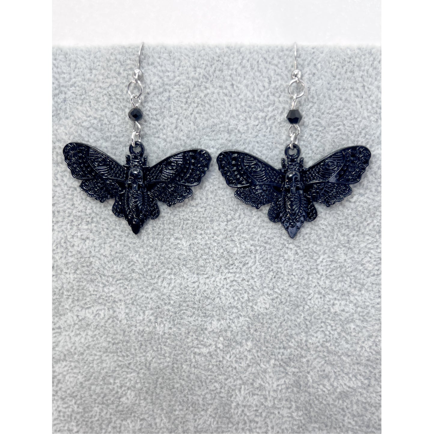Black Death Head Moth Earrings