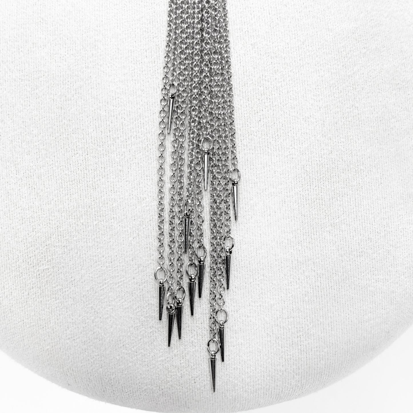 Coiled Snake and Slinky Silver Chain Necklace