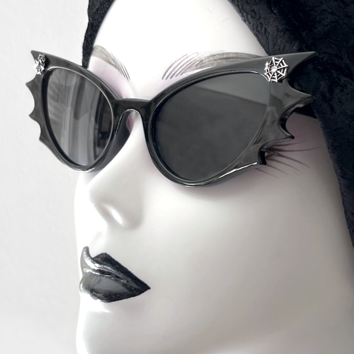 Batwing Sunglasses with Spiderwebs