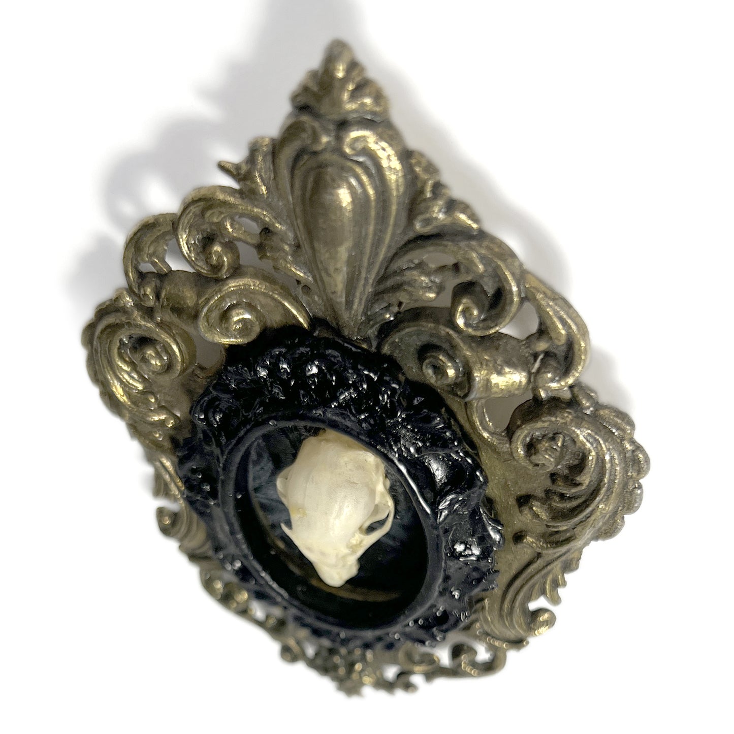 Bat Skull on Black Antique Framed Home Deco