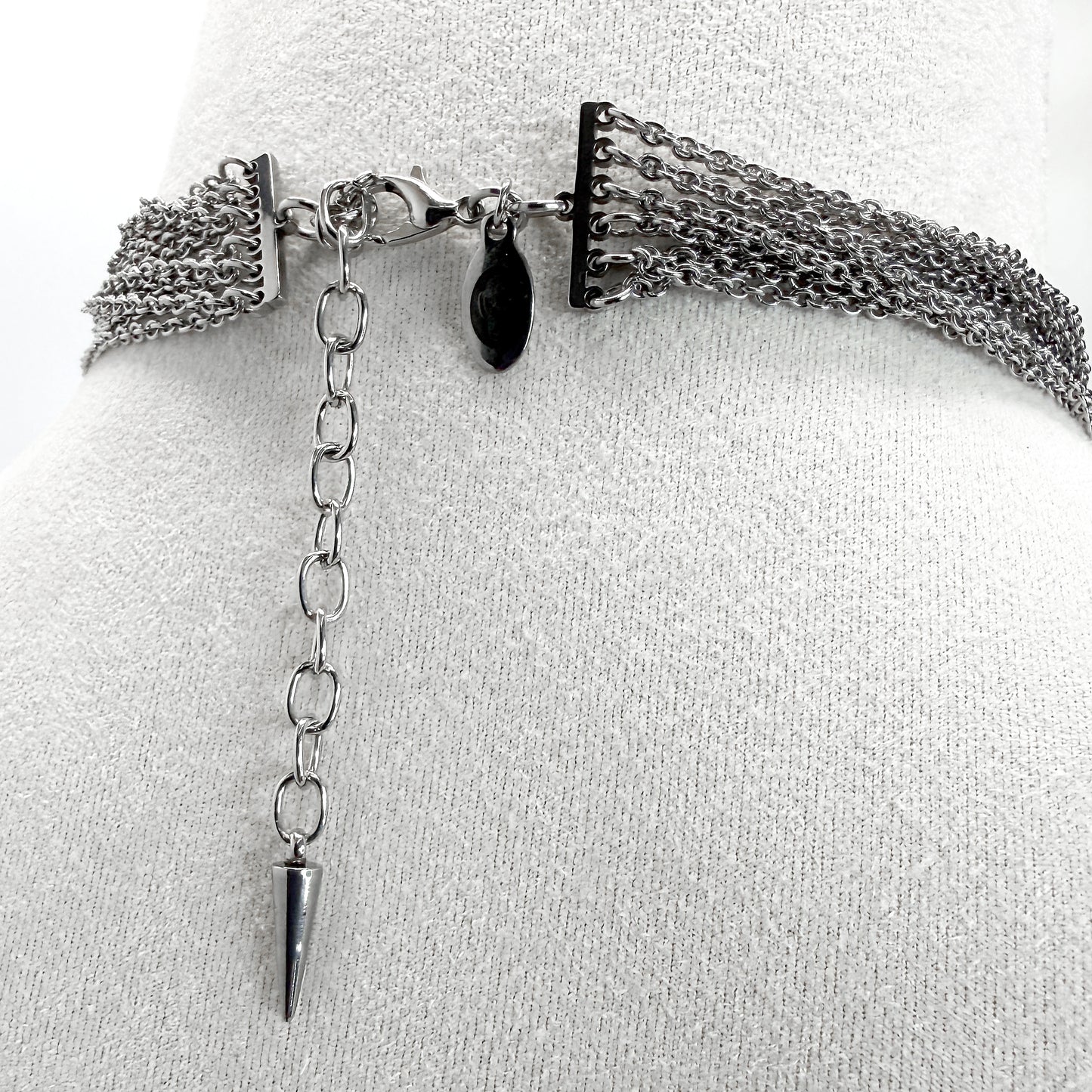 Coiled Snake and Slinky Silver Chain Necklace