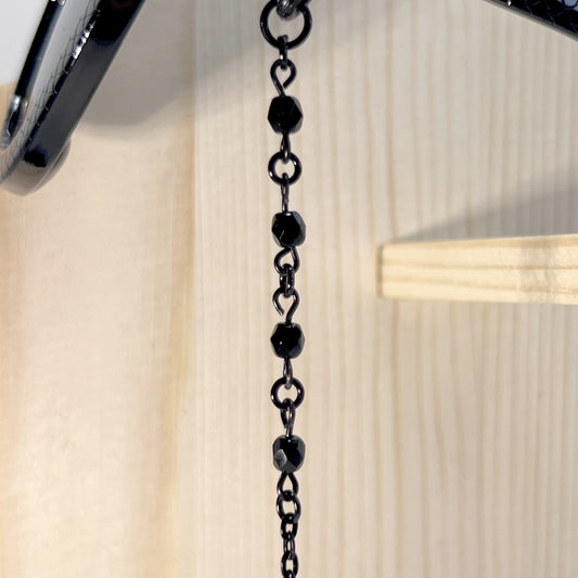 Black Beads and Black Chain for Glasses