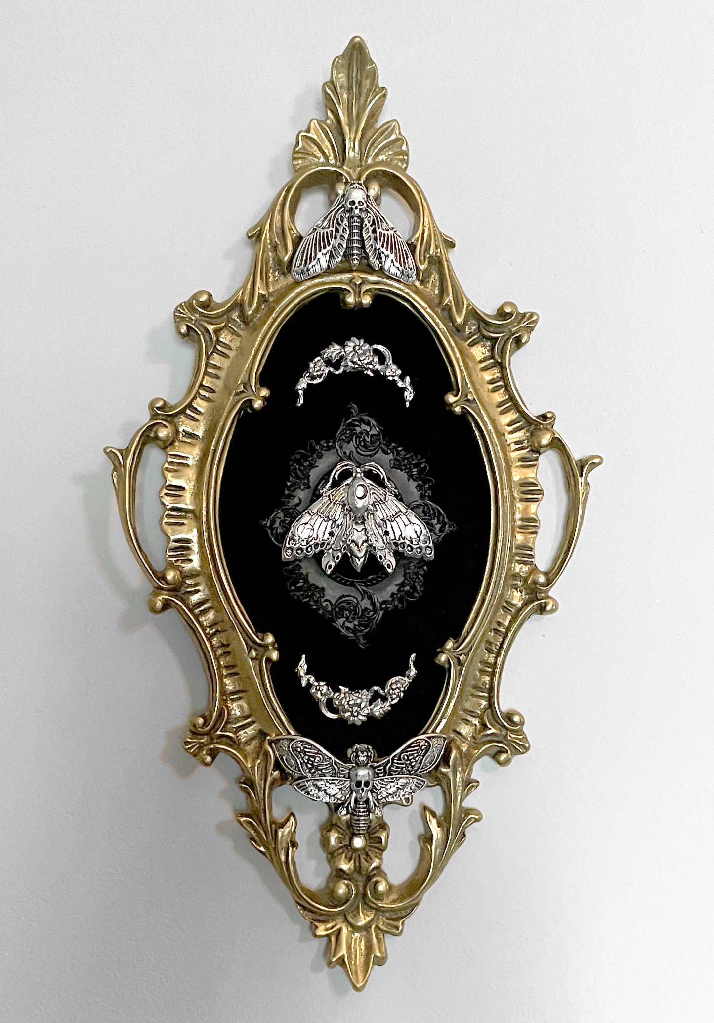 Large Death Head Moth Antique Framed Gothic Home Deco
