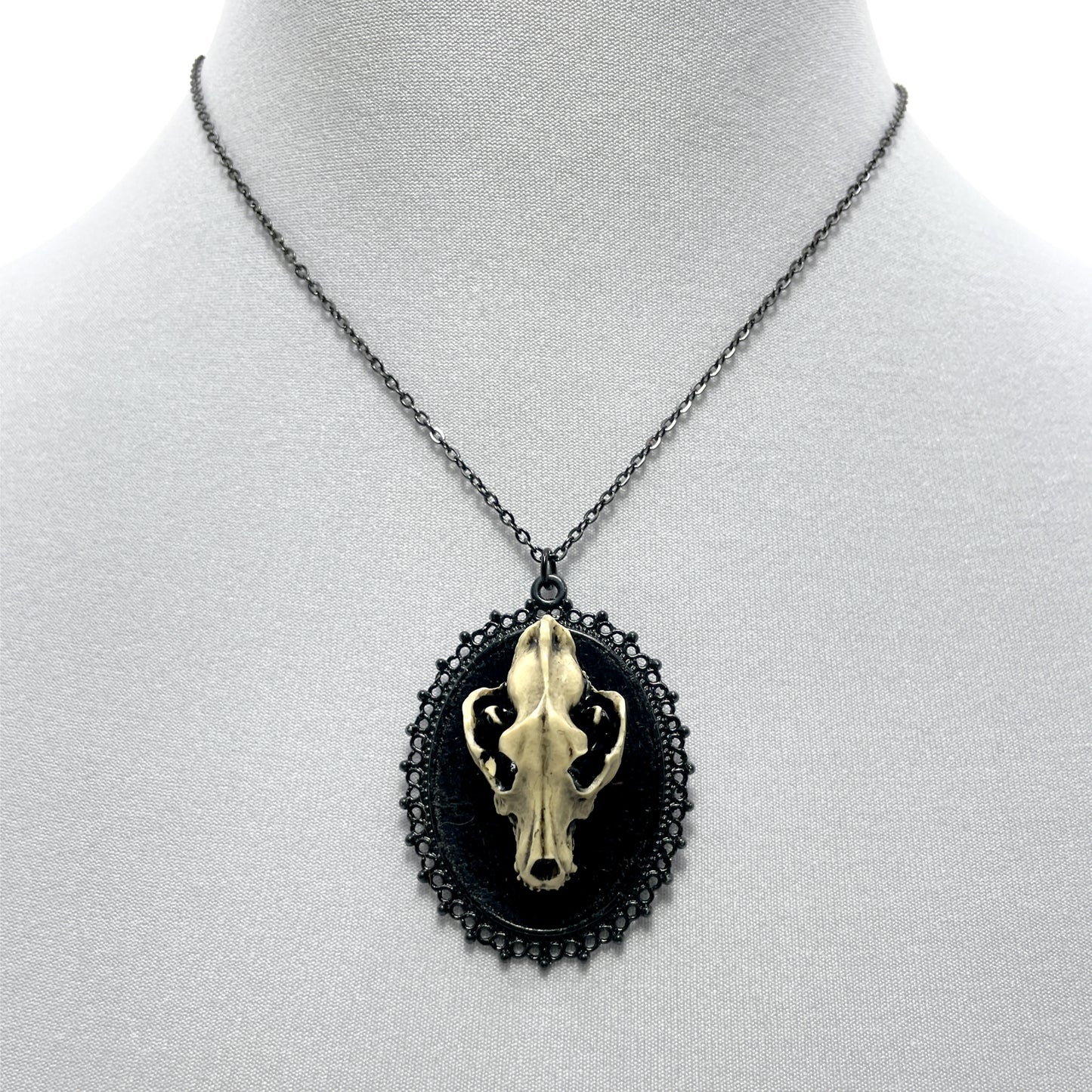 Resin Wolf Skull Necklace