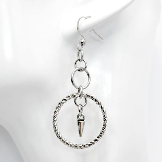 Small Spike in Hoop Earrings